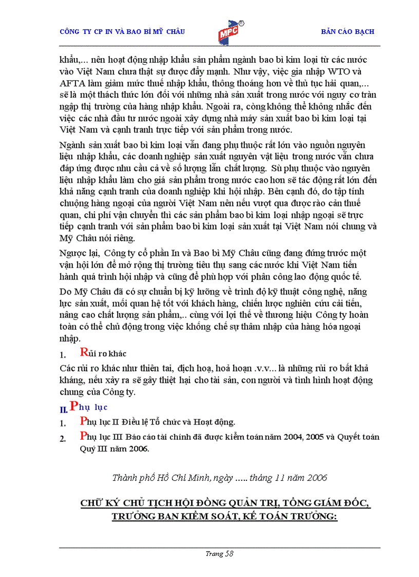 image for page Bản cáo bạch Công ty cổ phần In và Bao bì Mỹ Châu
