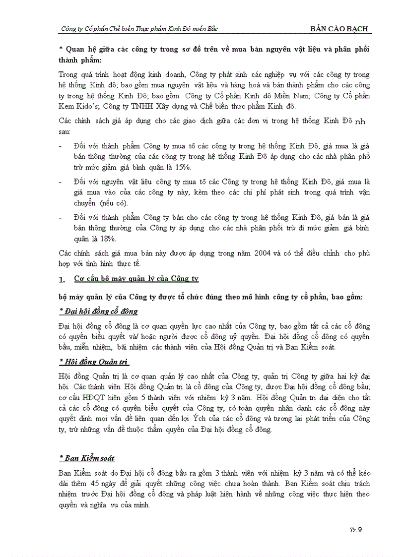 image for page Bản cáo bạch Công ty Cổ phần Chế biến thực phẩm Kinh Đô miền Bắc