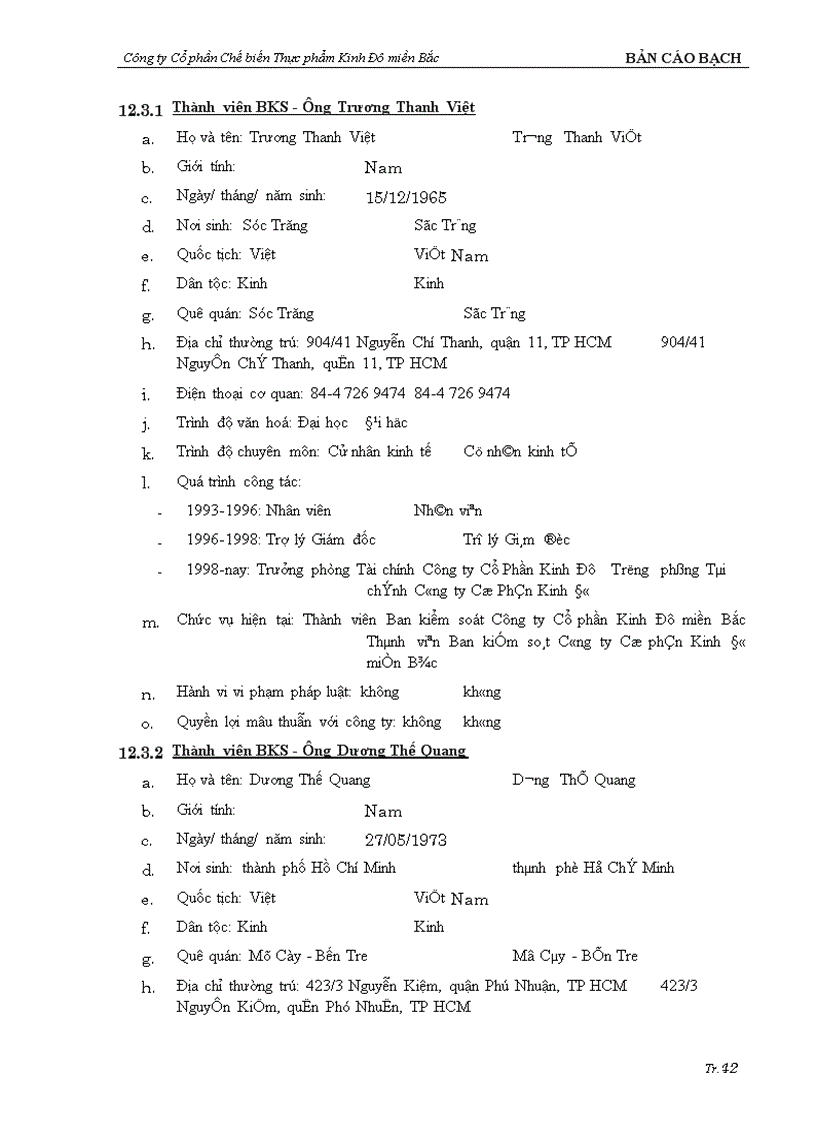 image for page Bản cáo bạch Công ty Cổ phần Chế biến thực phẩm Kinh Đô miền Bắc