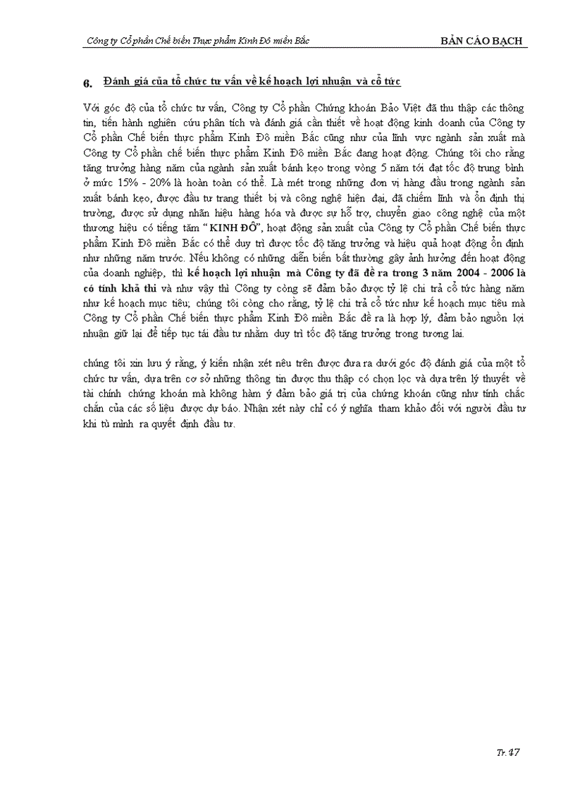 image for page Bản cáo bạch Công ty Cổ phần Chế biến thực phẩm Kinh Đô miền Bắc