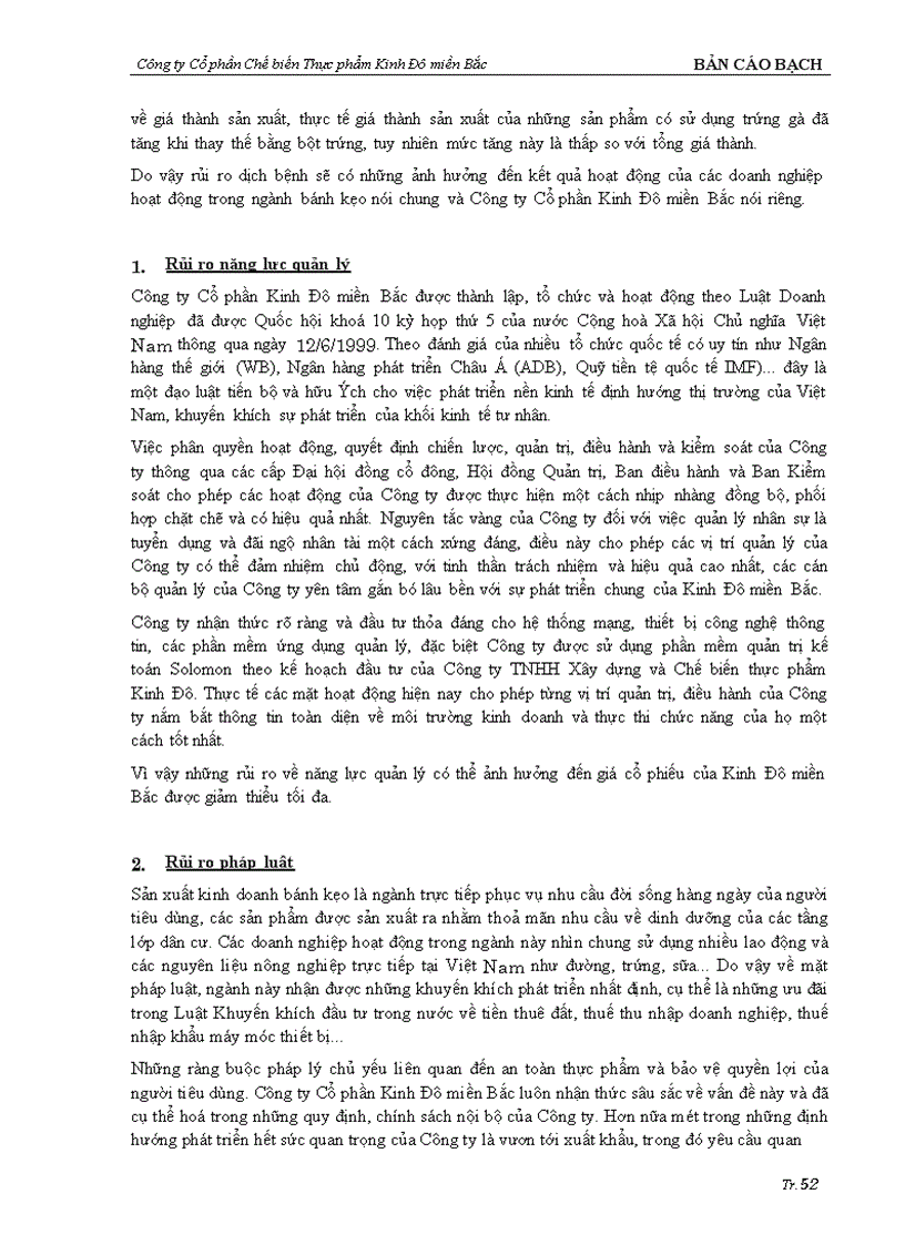 image for page Bản cáo bạch Công ty Cổ phần Chế biến thực phẩm Kinh Đô miền Bắc