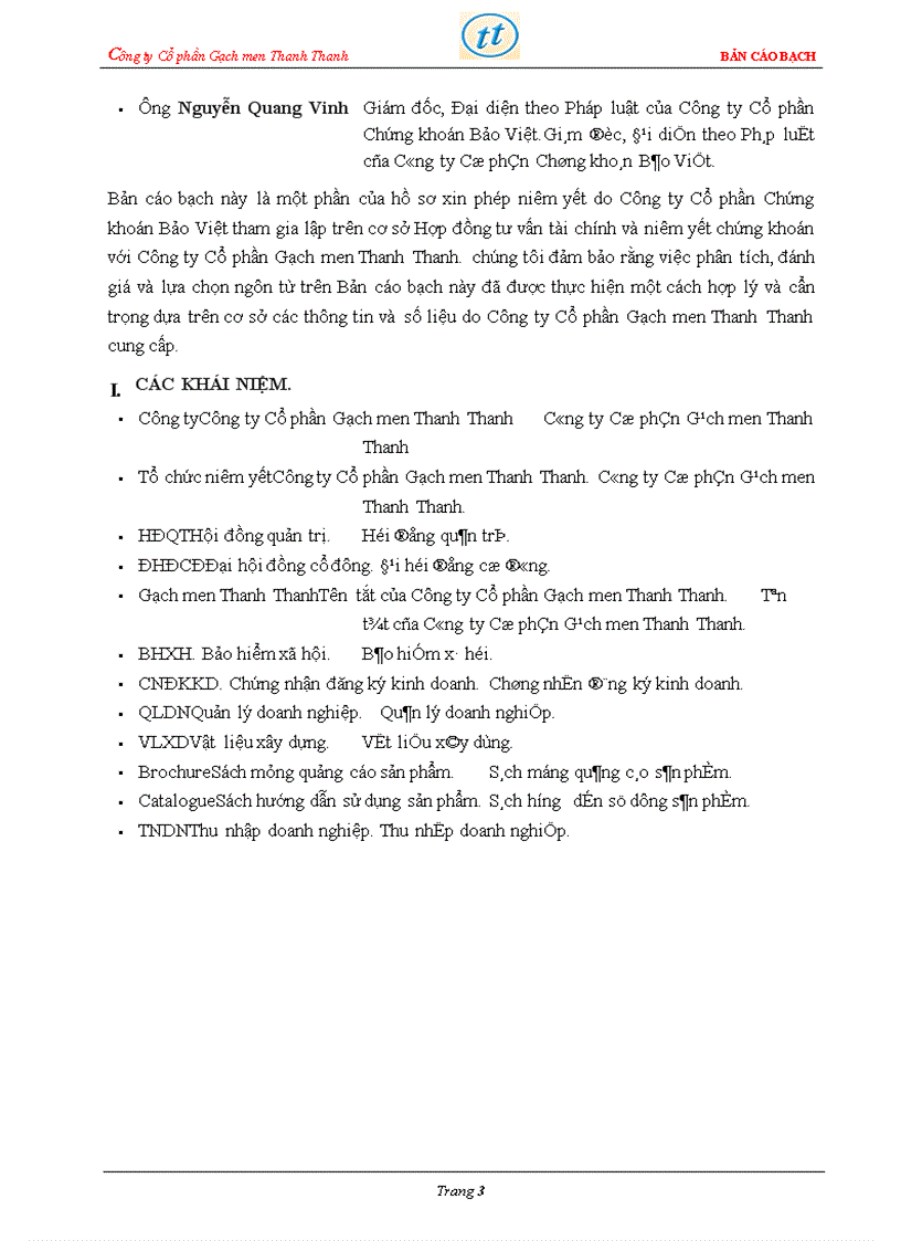 image for page Bản cáo bạch công ty Cổ phần Gạch men Thanh Thanh