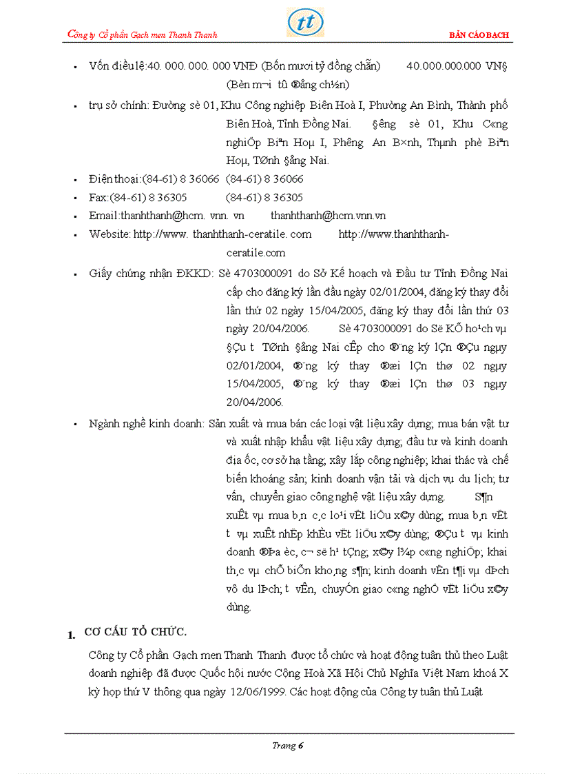 image for page Bản cáo bạch công ty Cổ phần Gạch men Thanh Thanh