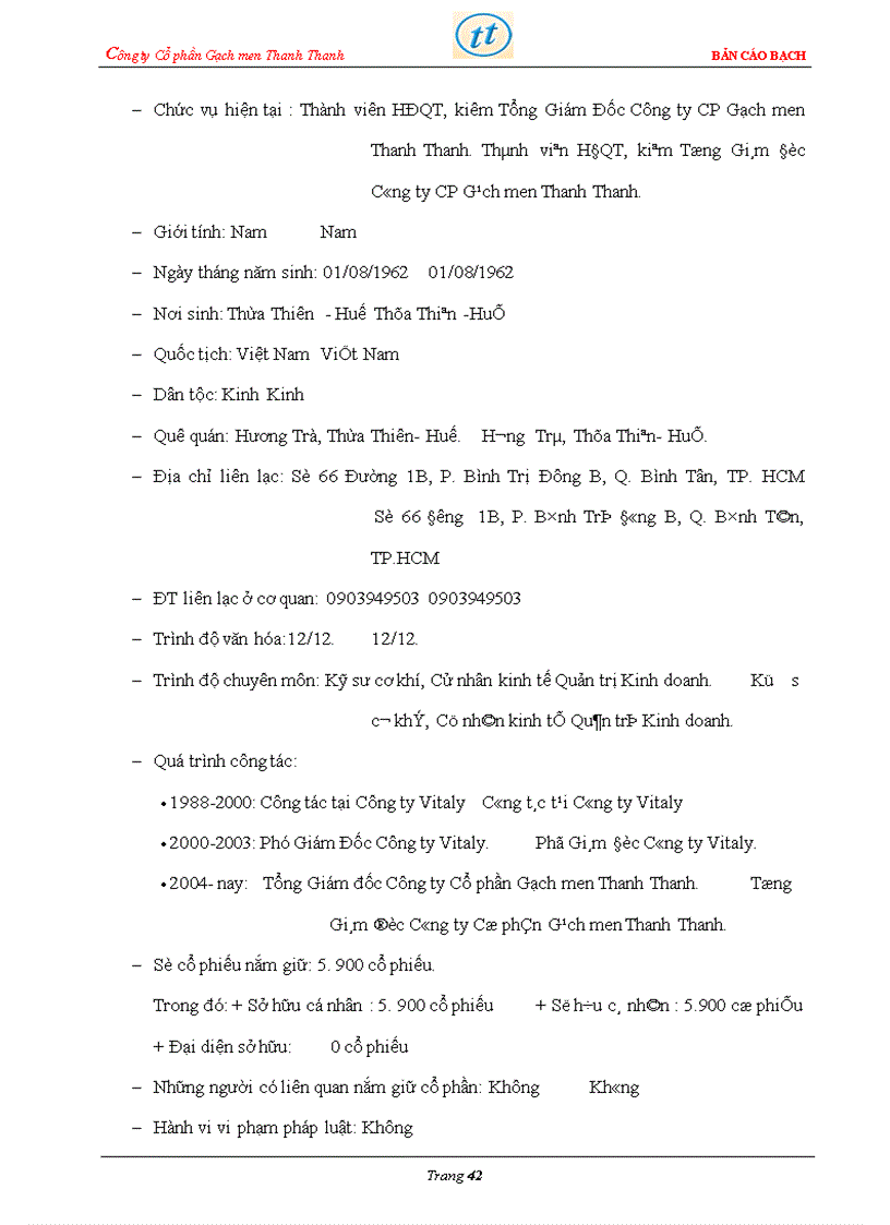 image for page Bản cáo bạch công ty Cổ phần Gạch men Thanh Thanh