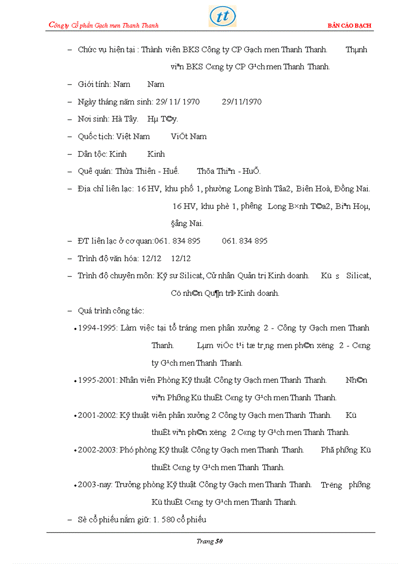 image for page Bản cáo bạch công ty Cổ phần Gạch men Thanh Thanh