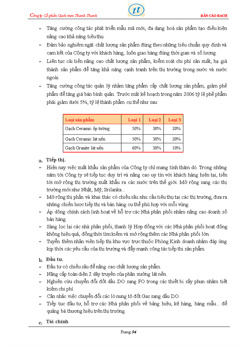 image for page Bản cáo bạch công ty Cổ phần Gạch men Thanh Thanh