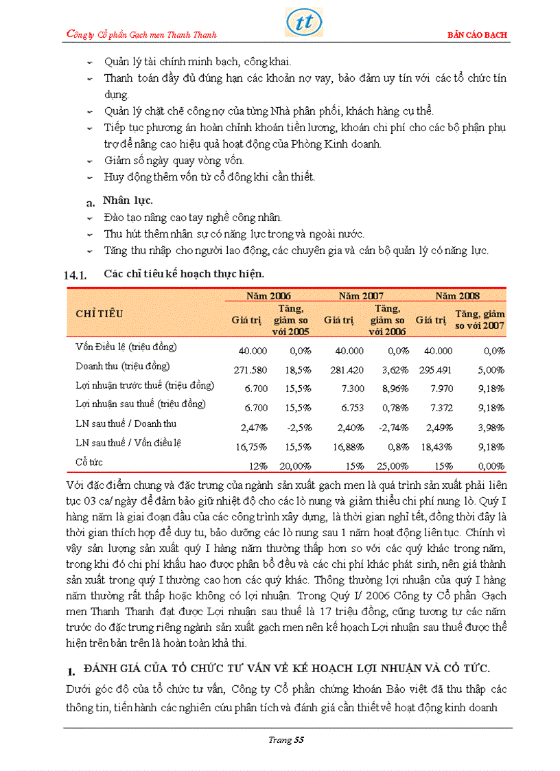image for page Bản cáo bạch công ty Cổ phần Gạch men Thanh Thanh