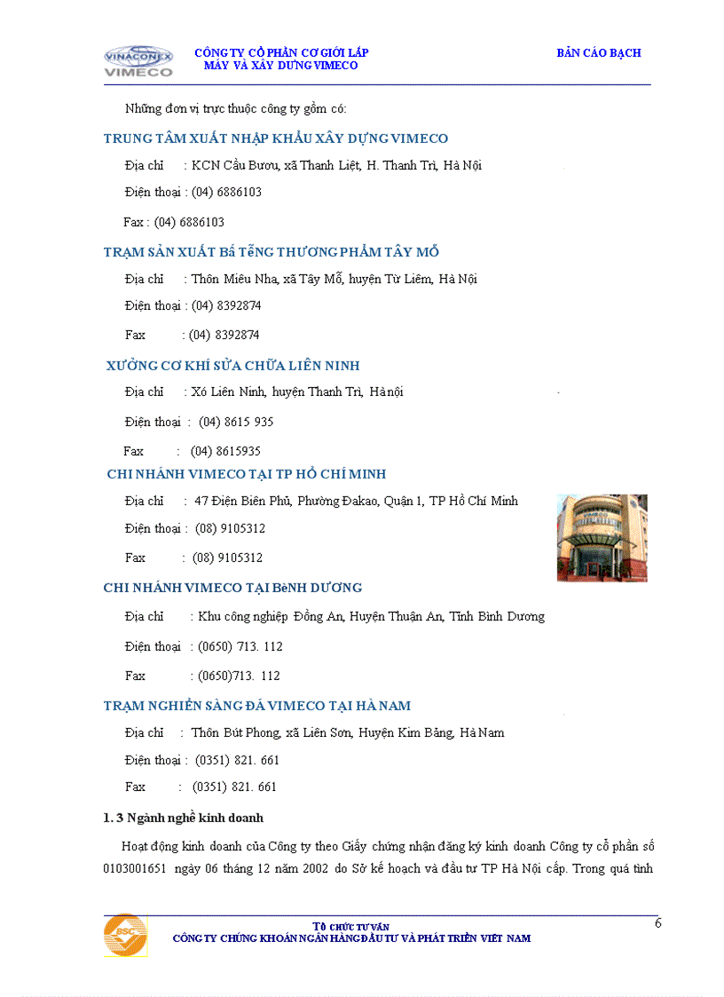 image for page Bản cáo bạch Công ty cổ phần Cơ giới Lắp máy và Xây dựng