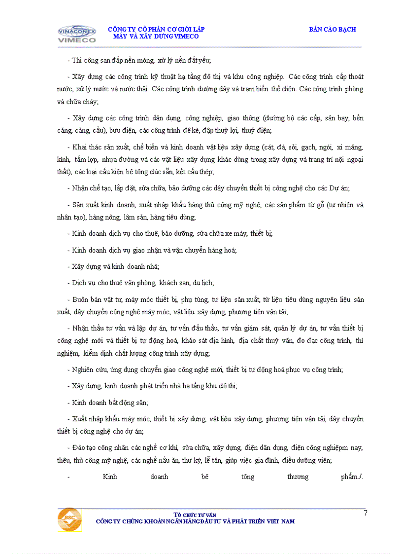 image for page Bản cáo bạch Công ty cổ phần Cơ giới Lắp máy và Xây dựng