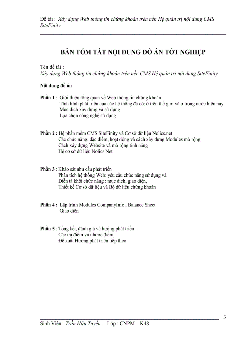 image for page Xây dựng Web thông tin chứng khoán trên nền CMS Hệ quản trị nội dung SiteFinity Nội dung đồ án Phần 1