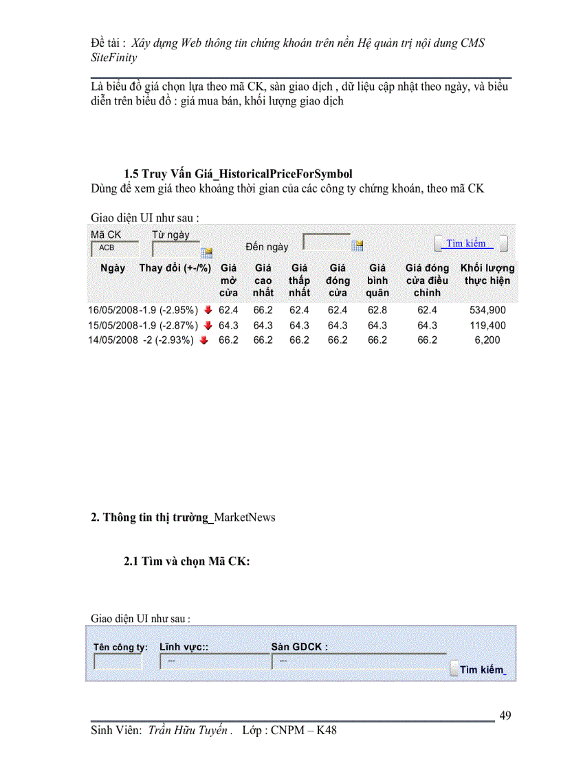 image for page Xây dựng Web thông tin chứng khoán trên nền CMS Hệ quản trị nội dung SiteFinity Nội dung đồ án Phần 1