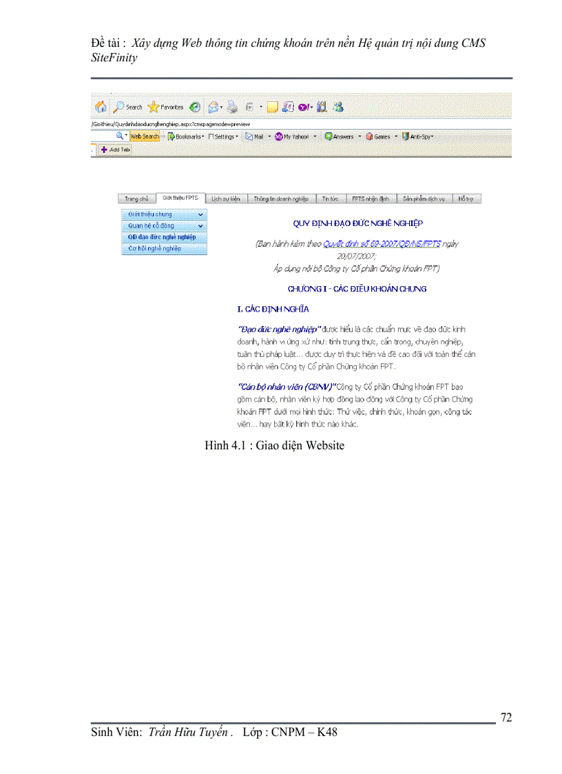 image for page Xây dựng Web thông tin chứng khoán trên nền CMS Hệ quản trị nội dung SiteFinity Nội dung đồ án Phần 1