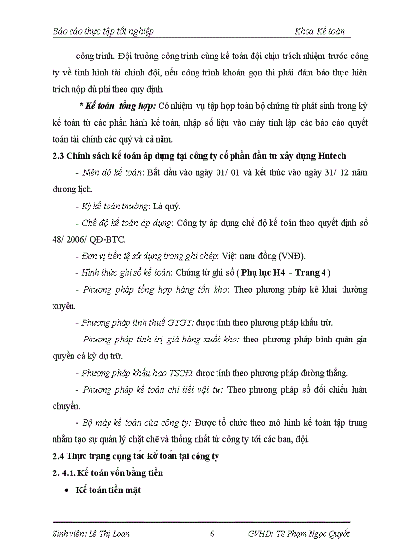 image for page Báo cáo thực tập tốt nghiệp Khoa Kế toán: Thực trạng tổ chức công tác kế toán tại công ty cổ phần đầu tư xây dựng HUTECH