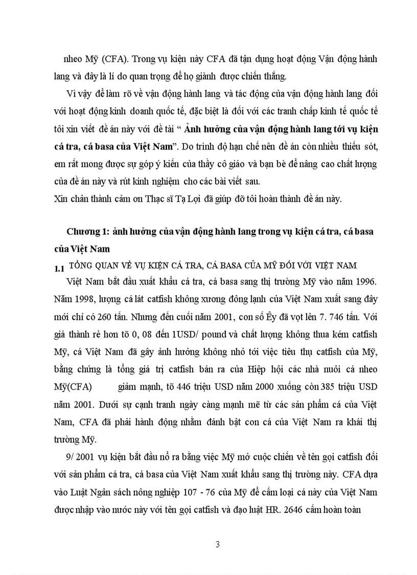 image for page Ănh hưởng của vận động hành lang tới vụ kiện cá tra, cá basa của Việt Nam