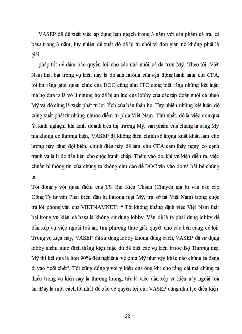 image for page Ănh hưởng của vận động hành lang tới vụ kiện cá tra, cá basa của Việt Nam