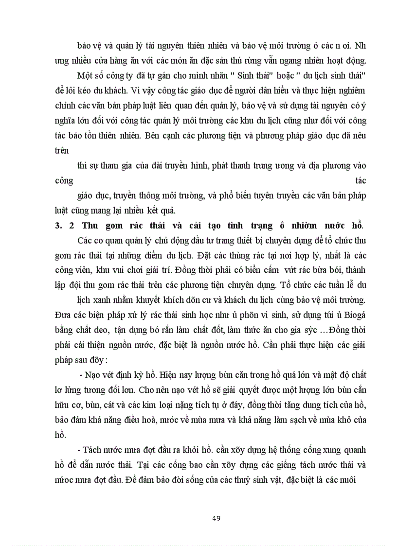 image for page Một số giải pháp bảo vệ môi trường du lịch