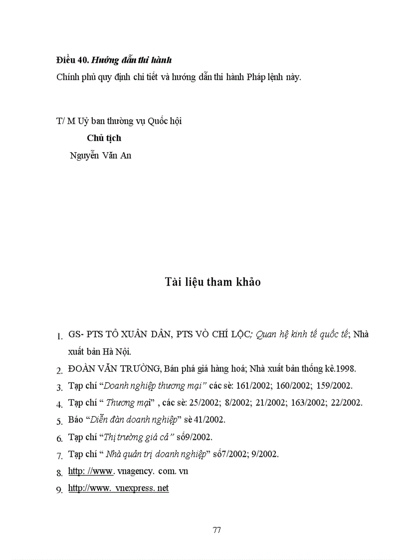 image for page Một số kiến nghị giải quyết tình trạng bán phá giá ở Việt Nam