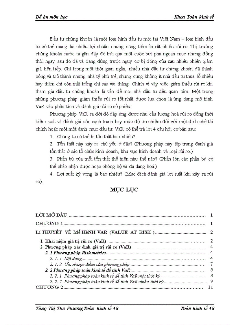 image for page Áp dụng mô hình VaR và chuỗi cổ phiếu SAM