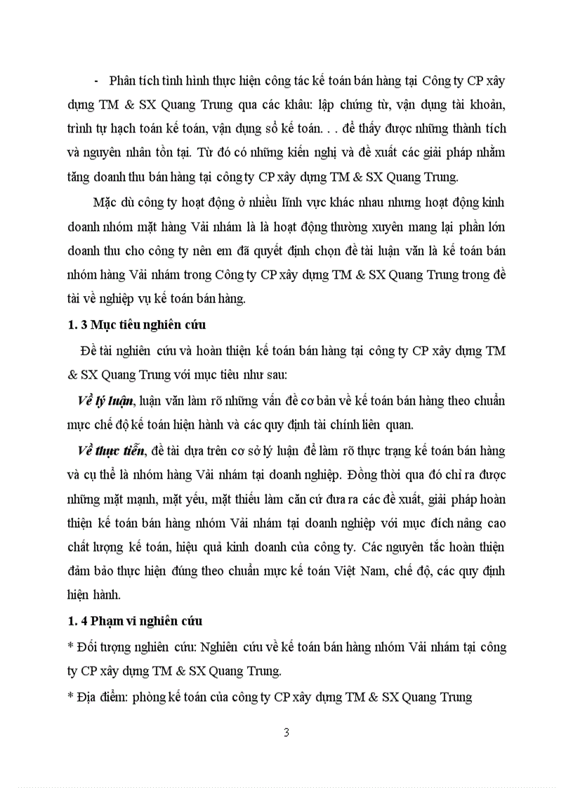 image for page Kế toán bán hàng Vải nhám tại công ty CP xâu dựng TM & SX Quang Trung