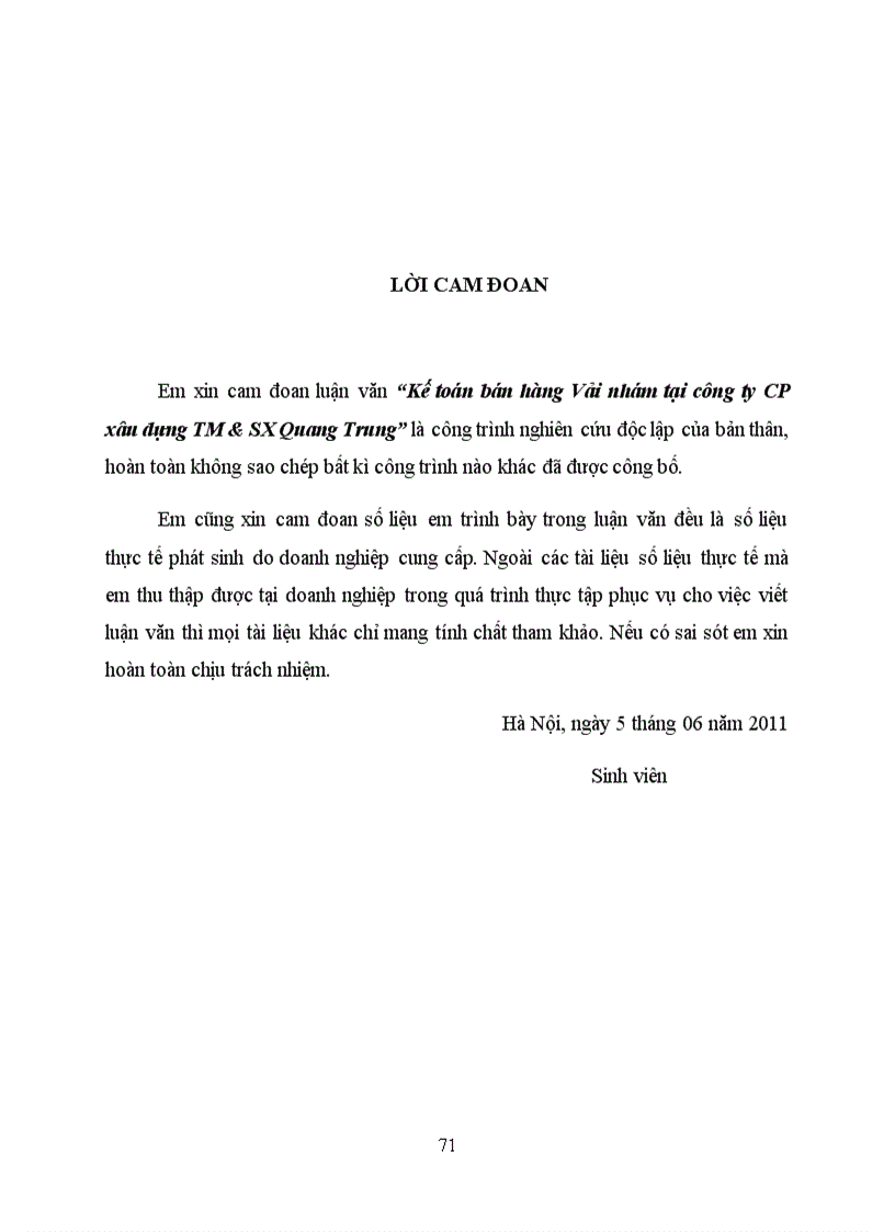 image for page Kế toán bán hàng Vải nhám tại công ty CP xâu dựng TM & SX Quang Trung