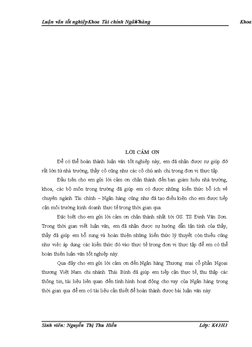 image for page Hiệu quả hoạt động cho vay tại Ngân hàng thương mại cổ phần Ngoại thương Việt Nam chi nhánh TháiBình