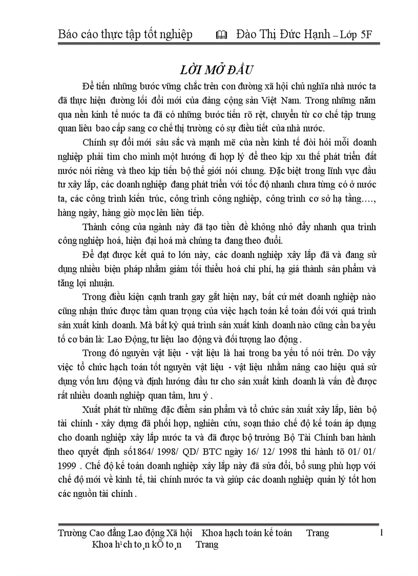 image for page Kế toán vật liệu- dụng cụ và thanh toán với người bán tại công ty lắp máy điện nước và xây dựng.