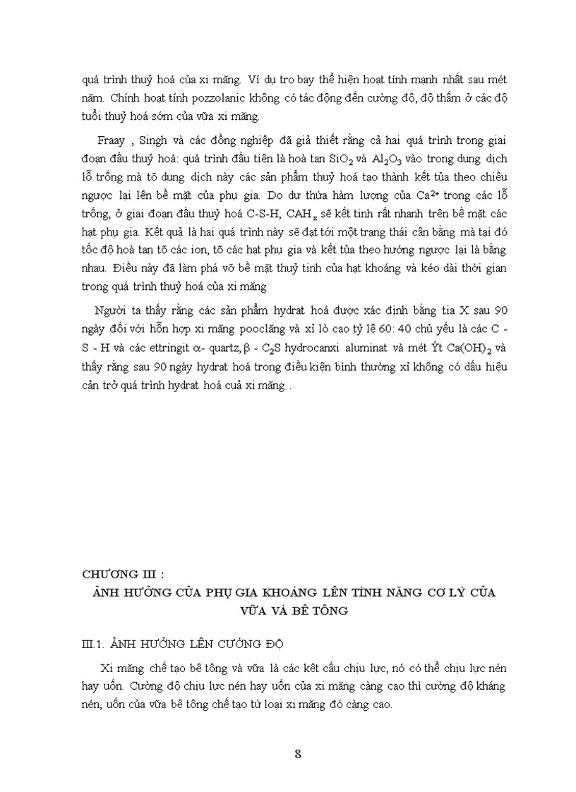 image for page Ảnh hưởng của phụ gia khoáng lên tính năng cơ lý của vữa và bê tông