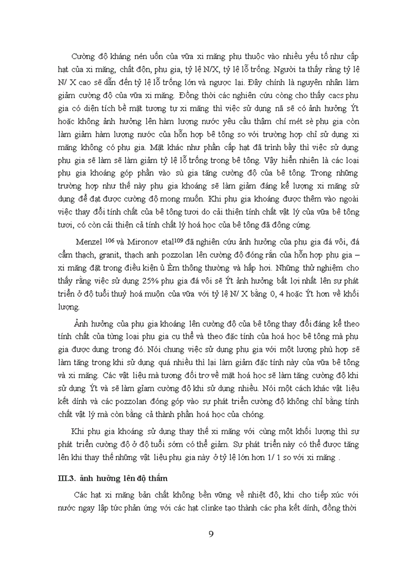 image for page Ảnh hưởng của phụ gia khoáng lên tính năng cơ lý của vữa và bê tông