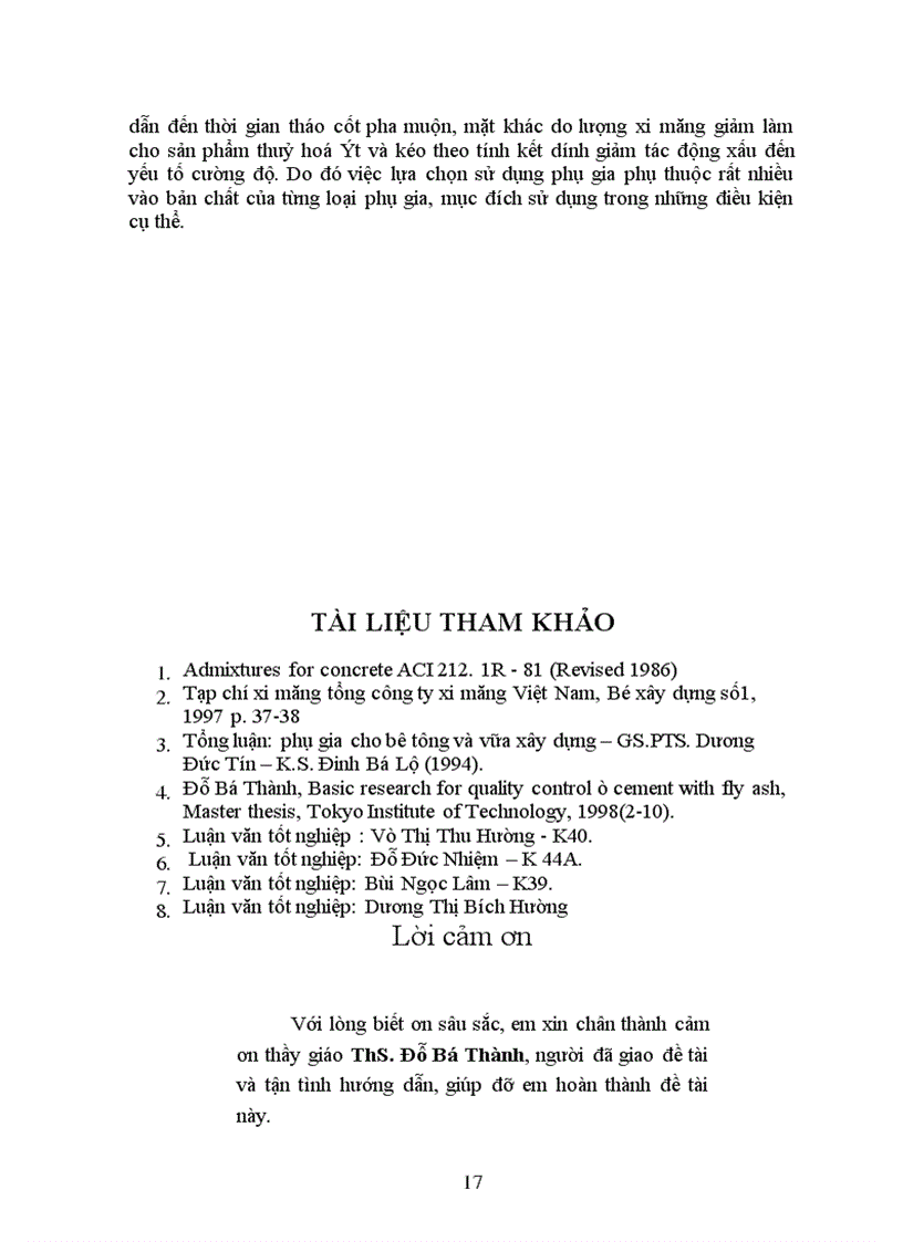 image for page Ảnh hưởng của phụ gia khoáng lên tính năng cơ lý của vữa và bê tông