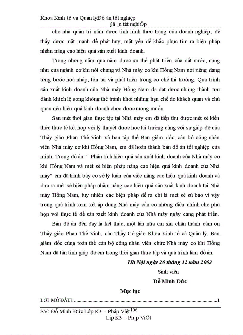 image for page Phân tích hiệu quả sản xuất kinh doanh và một số biện pháp nâng cao hiệu quả sản xuất của Nhà máy cơ khí Hồng Nam