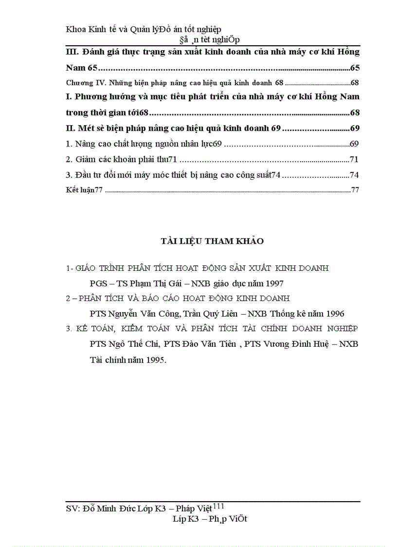 image for page Phân tích hiệu quả sản xuất kinh doanh và một số biện pháp nâng cao hiệu quả sản xuất của Nhà máy cơ khí Hồng Nam