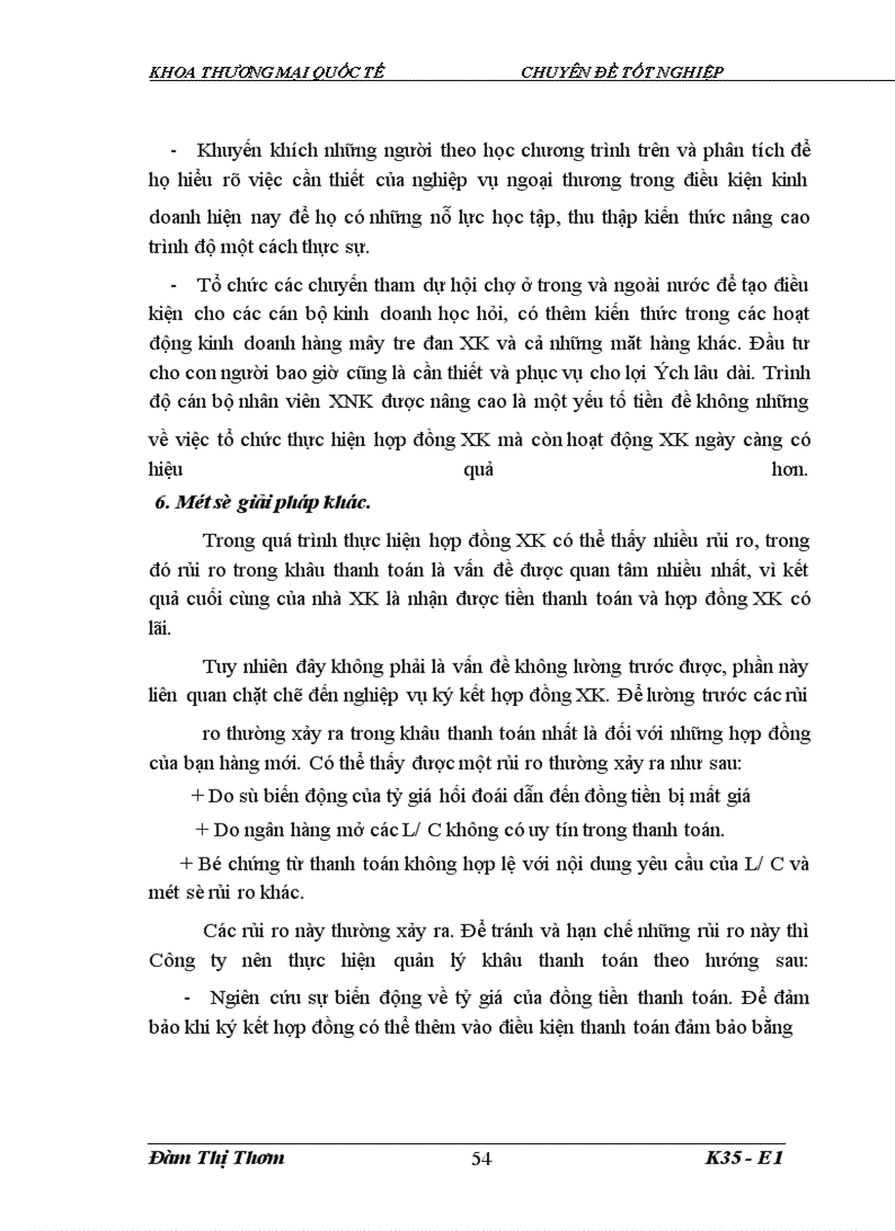 image for page Hoàn thiện quy trình tổ chức thực hiện hợp đồng XK mây tre đan tại Công ty XNK Hà Tây