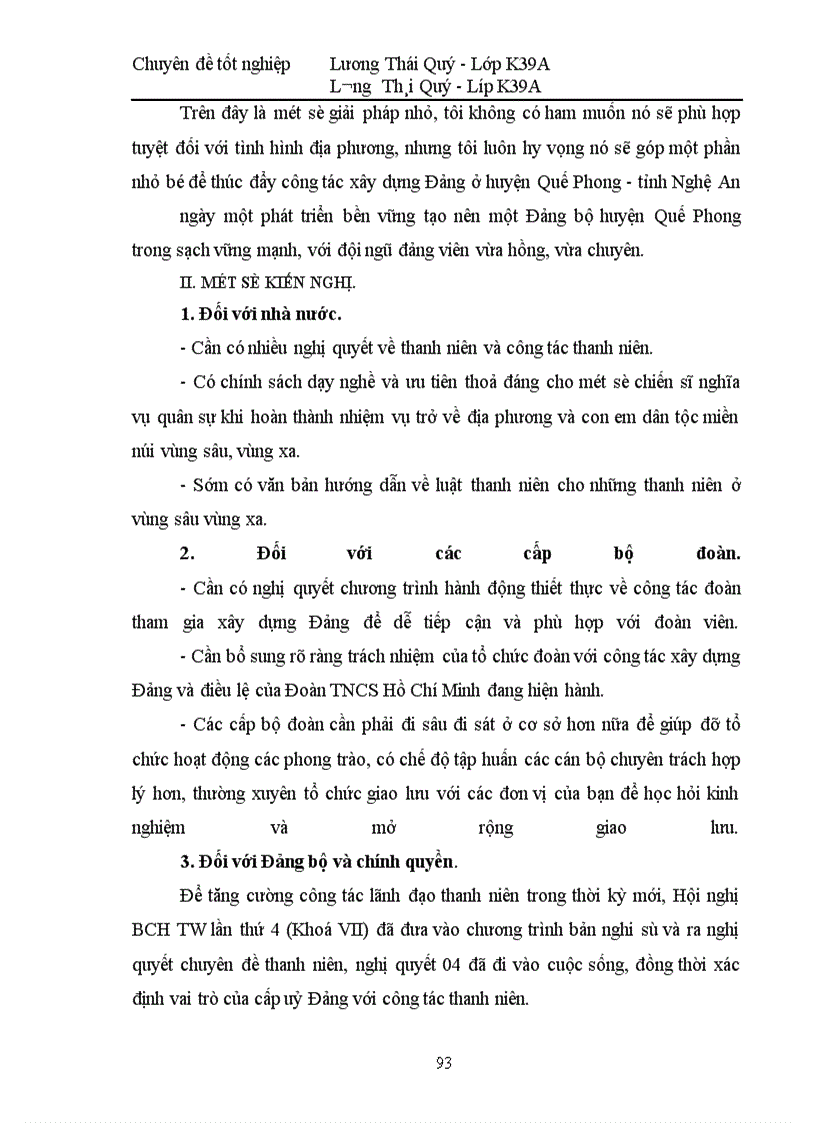 image for page Đoàn TNCS Hồ Chí Minh Huyện Quế Phong - Tỉnh Nghệ An trong công tác tham gia xây dựng Đảng