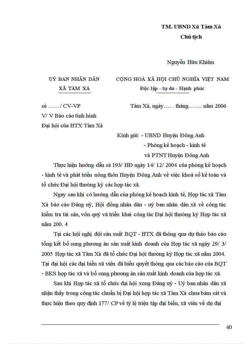 image for page Quá trình khảo sát, thực hiện công tác, văn thư, lưu trữ và quản trị văn phòng tại uỷ ban nhân dân xã Tàm Xá.