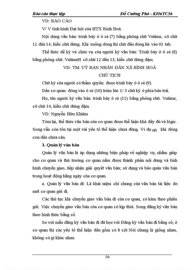 image for page Quá trình khảo sát, thực hiện công tác, văn thư, lưu trữ và quản trị văn phòng tại uỷ ban nhân dân xã Bình Hoà.