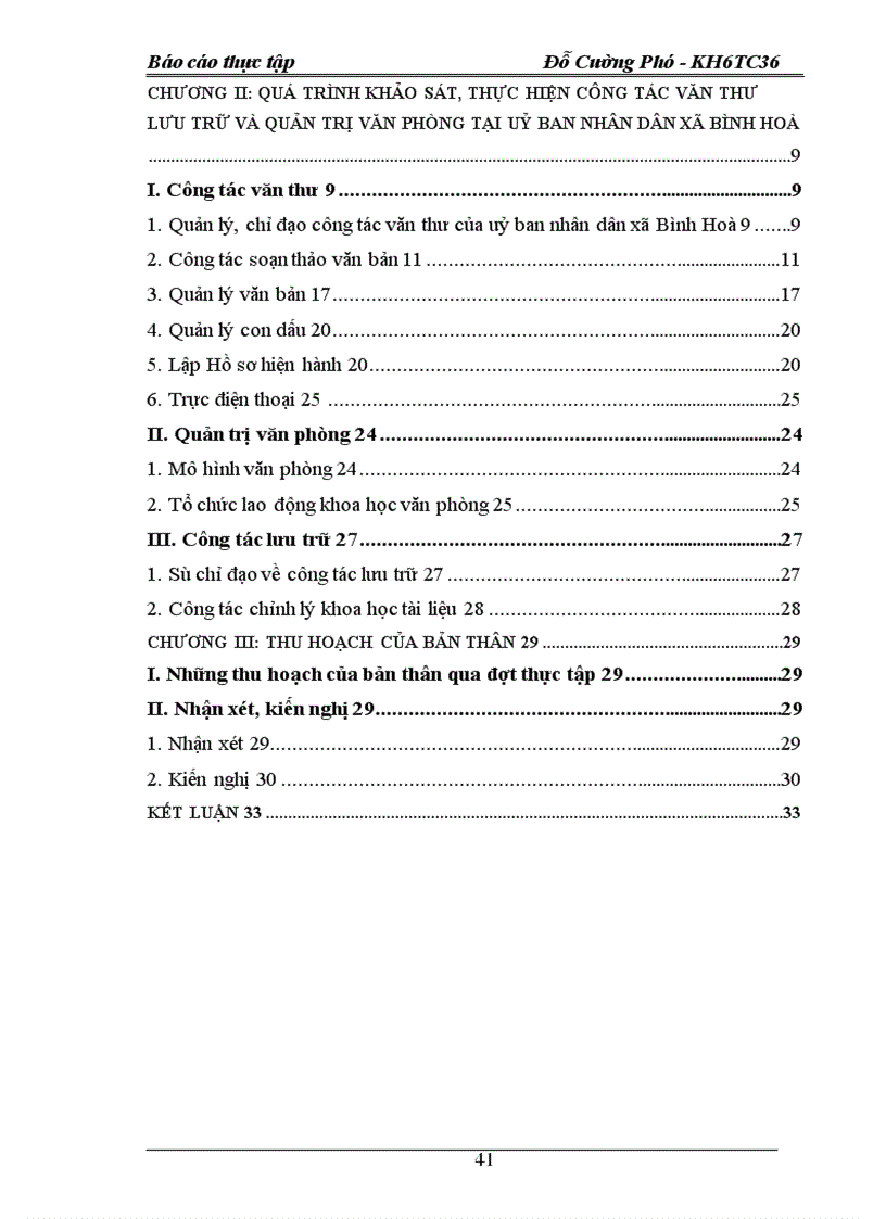 image for page Quá trình khảo sát, thực hiện công tác, văn thư, lưu trữ và quản trị văn phòng tại uỷ ban nhân dân xã Bình Hoà.