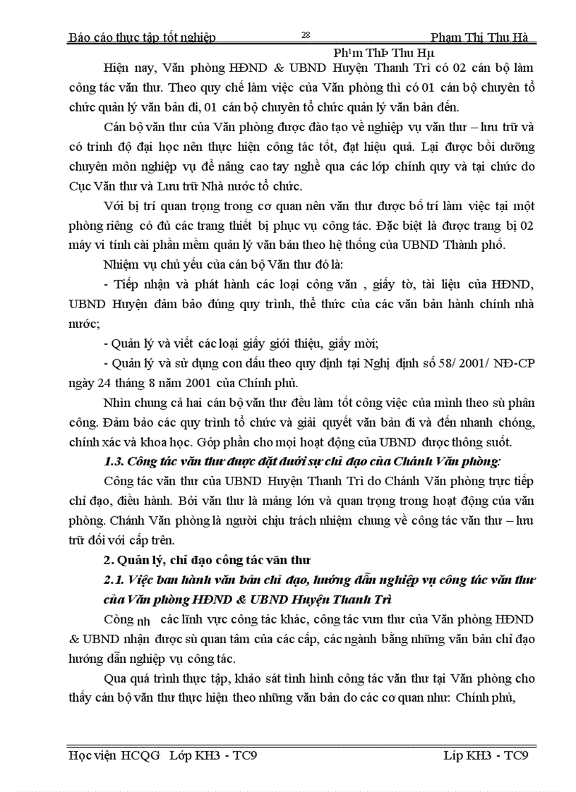 image for page Công tác văn thư của văn phòng hđnd & ubnd huyện thanh trì