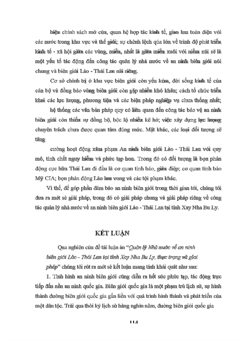 image for page Quản lý Nhà nước về an ninh biên giới Lào - Thái Lan tại tỉnh Xay Nha Bu Ly, thực trạng và gỉai phá