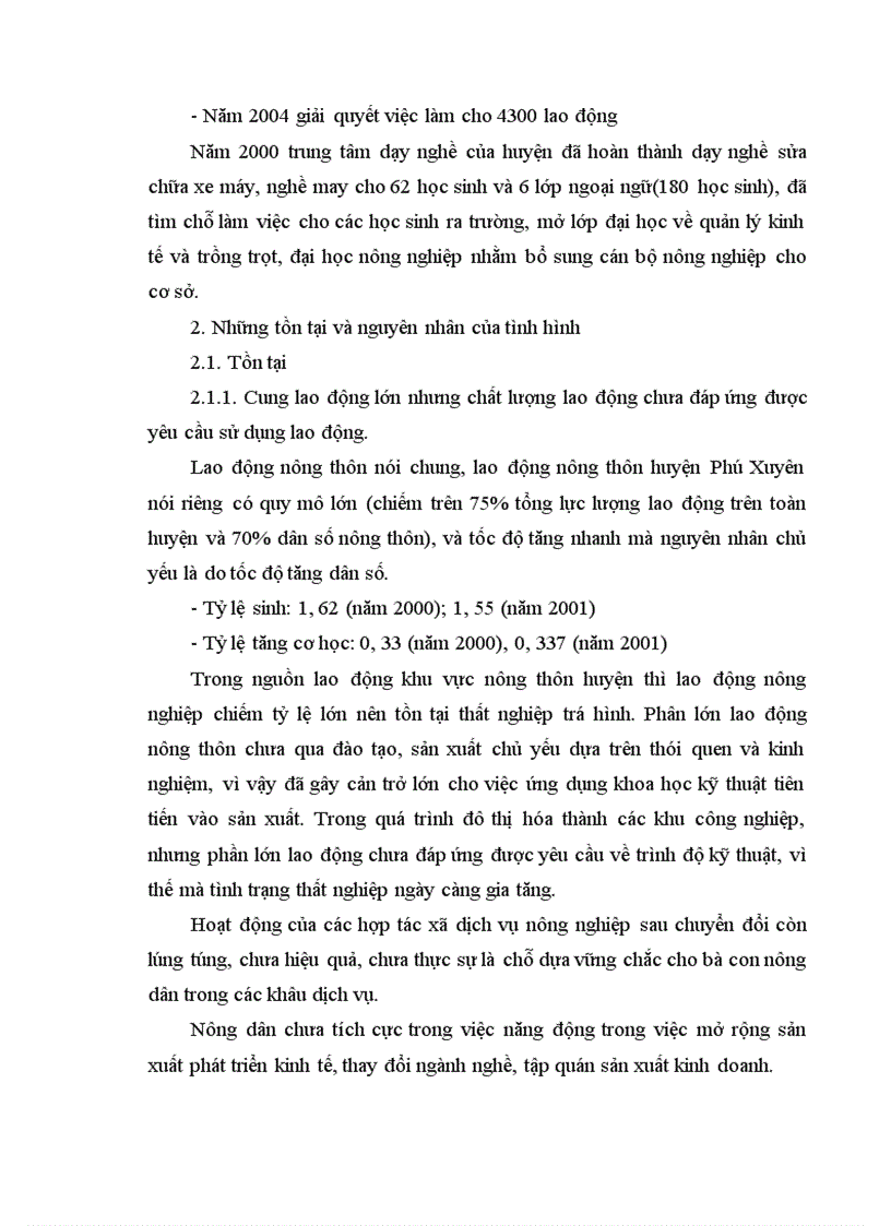image for page Định hướng và giải pháp giải quyết việc làm cho lao động nông thôn huyện Phú Xuyên – Thành phố Hà nội đến năm 2010