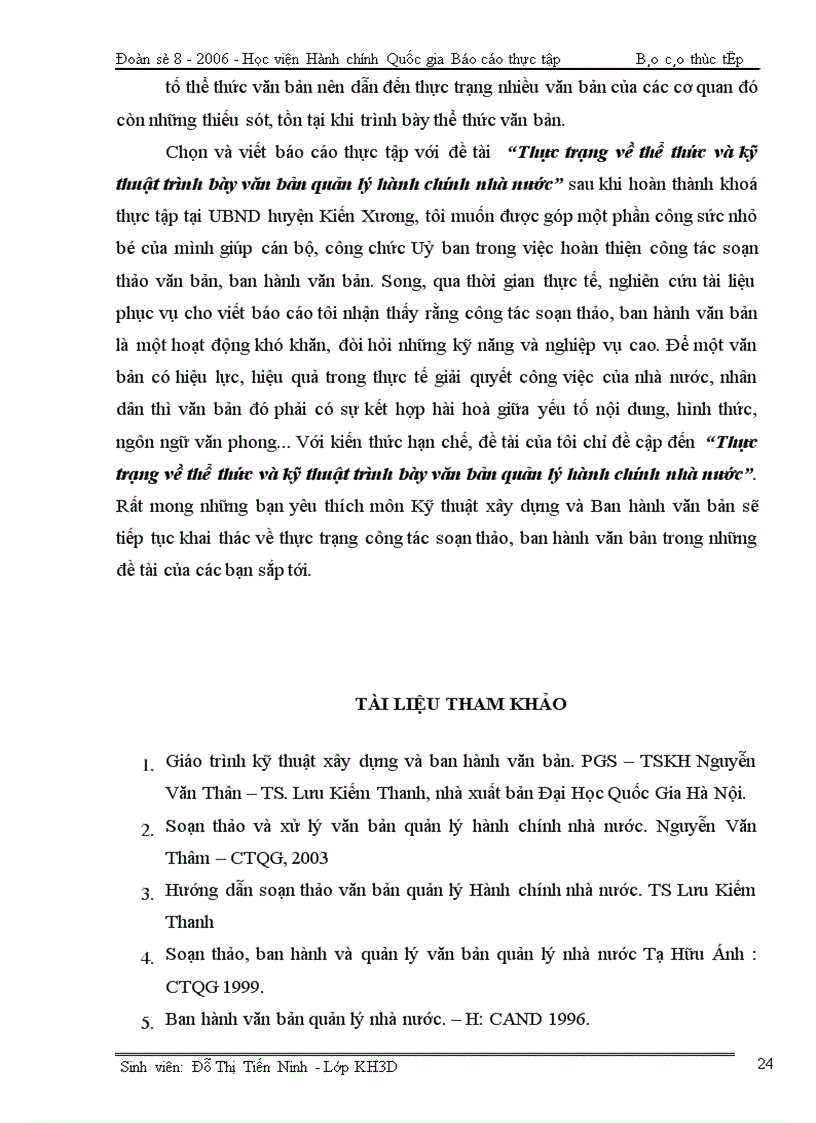 image for page Thực trạng về thể thực và kỹ thuật trình bày văn bản quản lý hành chính nhà nước tại UBND huyện Kiến Xương