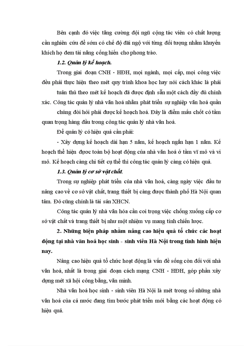 image for page Những biện pháp nhằm nâng cao hiệu quả quản lý và tổ chức hoạt động của Nhà văn hoá Học sinh - Sinh viên Hà Nội trong giai đoạn hiện nay