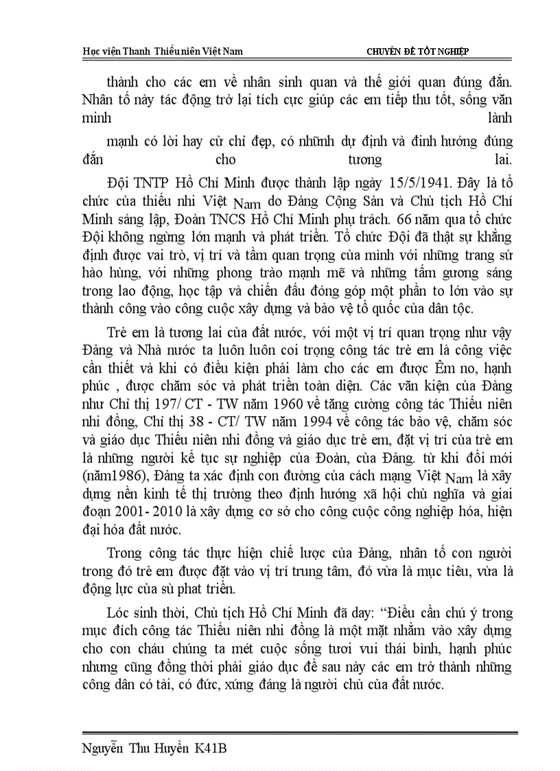 image for page Tổ chức đoàn cơ sở với công tác thiếu niên nhi đồng trên địa bàn dân cư