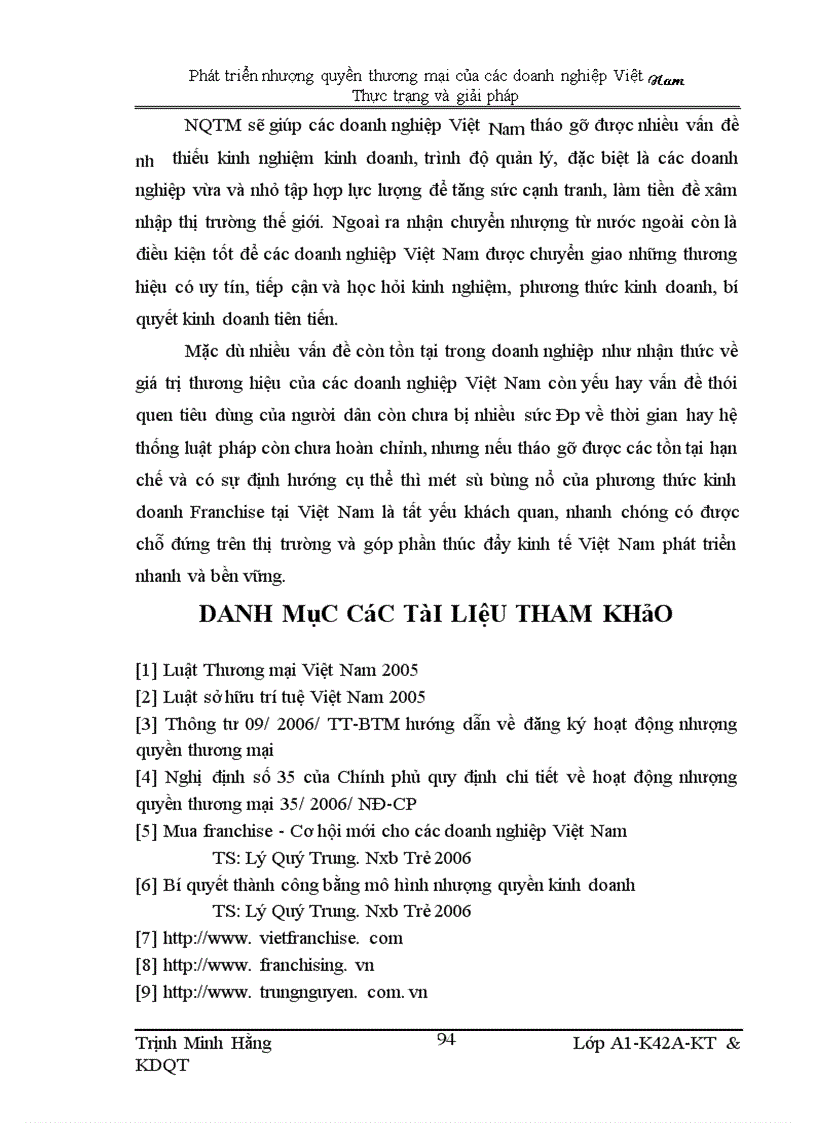 image for page Phát triển nhượng quyền thương mại của các doanh nghiệp Việt Nam, thực trạng và giải pháp