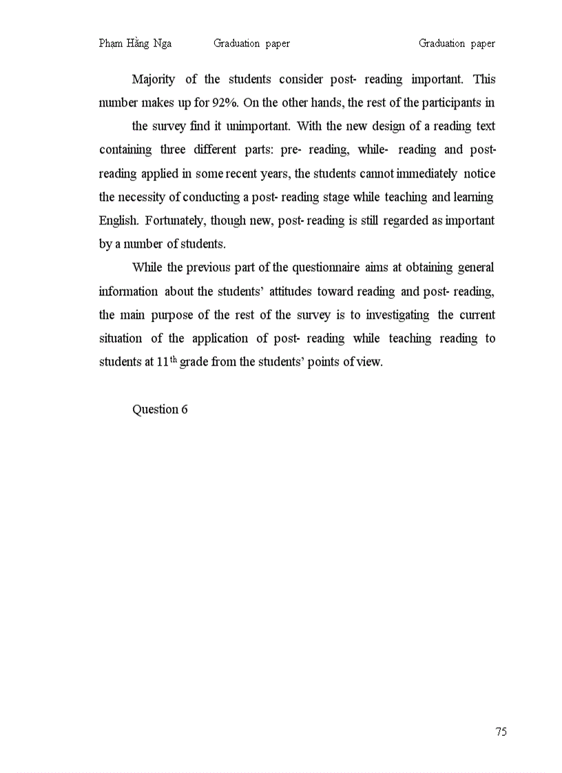 image for page Conducting effective post- reading stage to eleventh form students at high schools in Hanoi