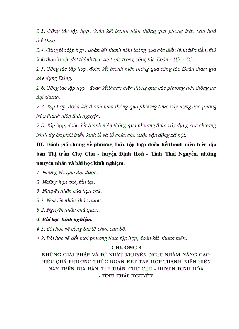 image for page Phương thức đoàn kết tập hợp thanh niên trên địa bàn thị trấn chợ chu - huyện định hóa - tỉnh thái nguyên thực trạng và giải pháp Giáo viên hướng dẫn