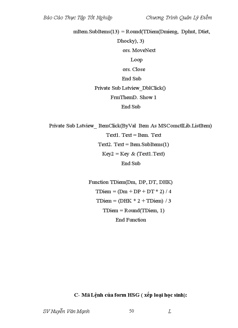 image for page Thực Tập Tốt Nghiệp Chương Trình Quản Lý Điểm ngành công nghệ thông tin