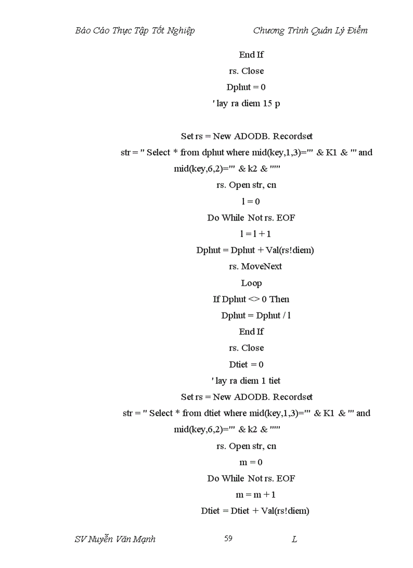 image for page Thực Tập Tốt Nghiệp Chương Trình Quản Lý Điểm ngành công nghệ thông tin