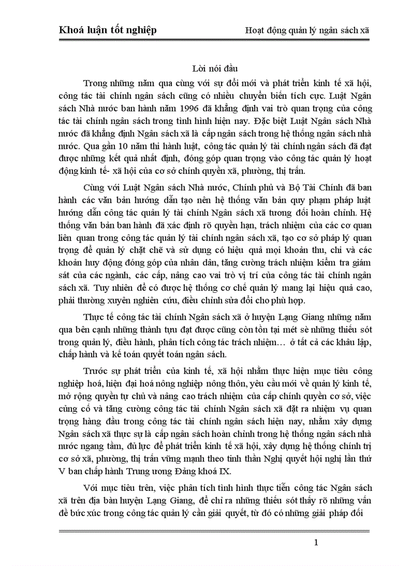 image for page Phân tích tình hình hoạt động quản lý Ngân sách xã trên địa bàn huyện Lạng Giang –Bắc Giang. Thực trạng và giải pháp
