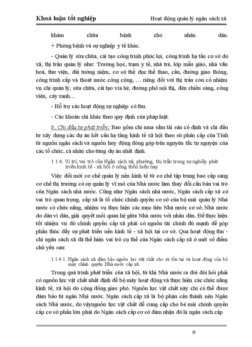 image for page Phân tích tình hình hoạt động quản lý Ngân sách xã trên địa bàn huyện Lạng Giang –Bắc Giang. Thực trạng và giải pháp