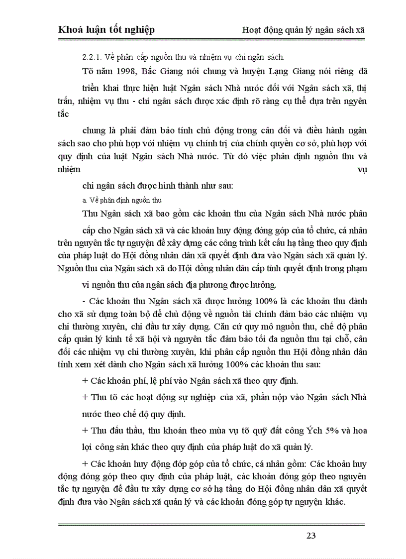 image for page Phân tích tình hình hoạt động quản lý Ngân sách xã trên địa bàn huyện Lạng Giang –Bắc Giang. Thực trạng và giải pháp
